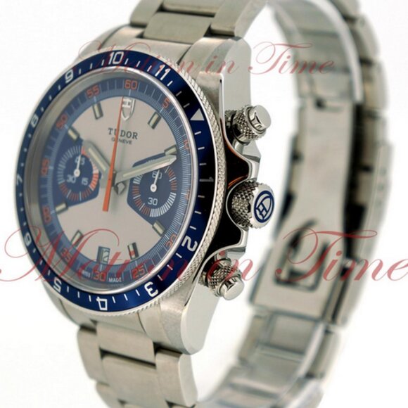 Tudor Heritage Chronograph Blue, Grey/Blue Dial - Stainless Steel on Bracelet - Picture 2 of 4